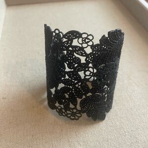 Stella & Dot Black Lace Cuff Bracelet